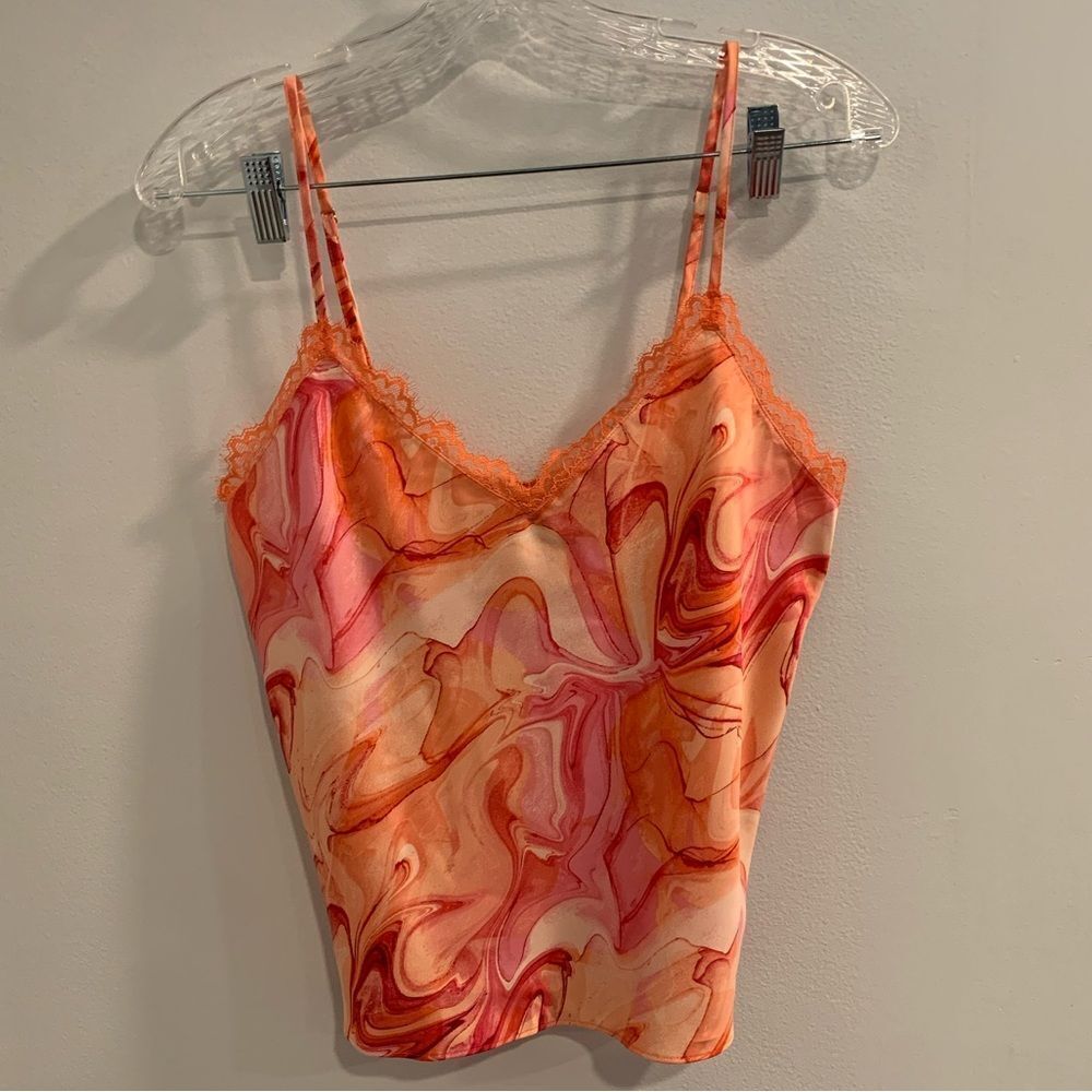 INC International Concepts Orange and Pink 2pc Chemise Set